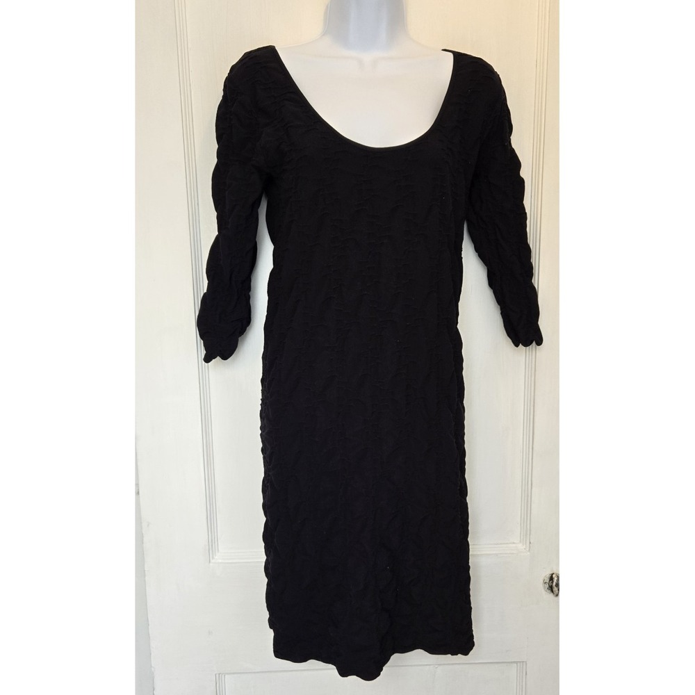 TEES BY TINA Black Maternity Dress that Moves w/ Your Pregnancy Stretch Seamless